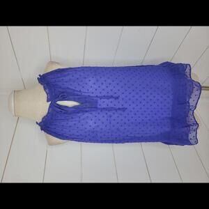 NWOT Like Love blueish purple sleeveless sheer textured blouse